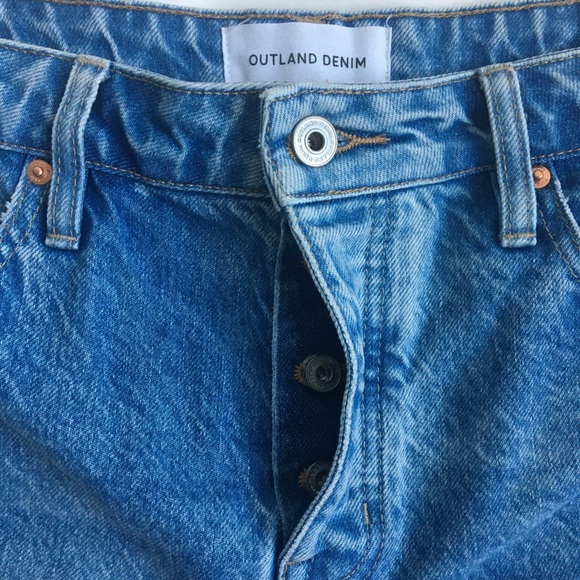 OUTLAND DENIM Annie High Rise Relaxed Former Blue Denim Jean Short Size 31 - Picture 8 of 17